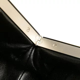 シャネル チョコバー ココマーク がま口 ハンドバッグ ベージュ ブラック ラムスキン レディース CHANEL 【中古】