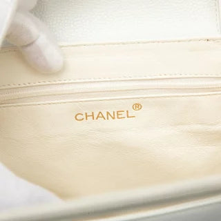 シャネル ココマーク ハンドバッグ ホワイト レザー レディース CHANEL 【中古】