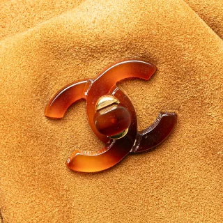 シャネル ココマーク ハンドバッグ ブラウン スウェード プラスチック レディース CHANEL 【中古】