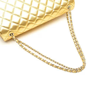 シャネル マトラッセ40 ココマーク チェーン ショルダーバッグ ゴールド ラムスキン レディース CHANEL 【中古】