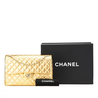 シャネル マトラッセ40 ココマーク チェーン ショルダーバッグ ゴールド ラムスキン レディース CHANEL 【中古】