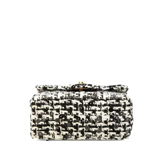 シャネル ココマーク ミニ ハンドバッグ ブラック ホワイト ツイード スパンコール レディース CHANEL 【中古】
