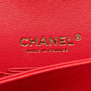 シャネル マトラッセ23 ココマーク Wフラップ チェーン ショルダーバッグ レッド ゴールド金具 キャビアスキン レディース CHANEL 【中古】