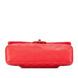 シャネル ココマーク マトラッセ25 ダブルフラップ チェーンショルダーバッグ レッド キャビアスキン レディース CHANEL 【中古】