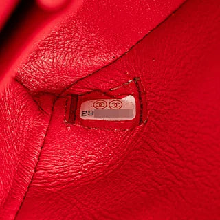 シャネル ココマーク マトラッセ25 ダブルフラップ チェーンショルダーバッグ レッド キャビアスキン レディース CHANEL 【中古】