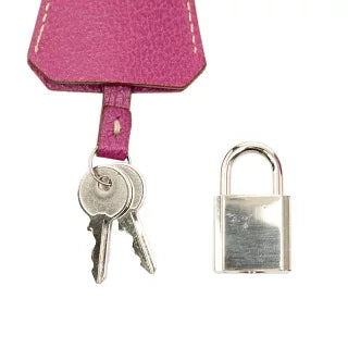 プラダ 三角ロゴプレート ハンドバッグ ピンク レザー レディース PRADA 【中古】