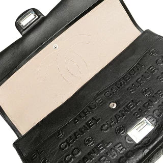 シャネル 2.55 アンリミテッド Wフラップ チェーン ショルダーバッグ ハンドバッグ ブラック レザー レディース CHANEL 【中古】