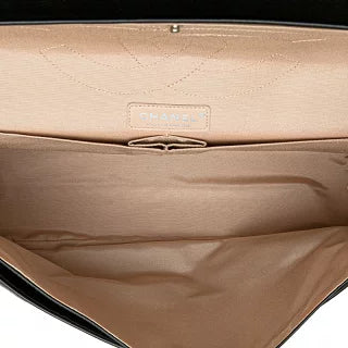 シャネル 2.55 アンリミテッド Wフラップ チェーン ショルダーバッグ ハンドバッグ ブラック レザー レディース CHANEL 【中古】