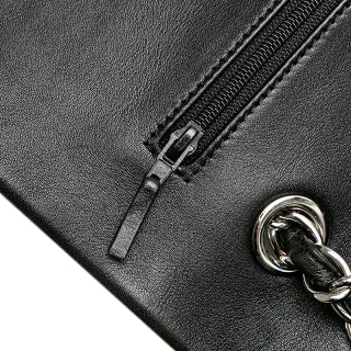 シャネル 2.55 アンリミテッド Wフラップ チェーン ショルダーバッグ ハンドバッグ ブラック レザー レディース CHANEL 【中古】