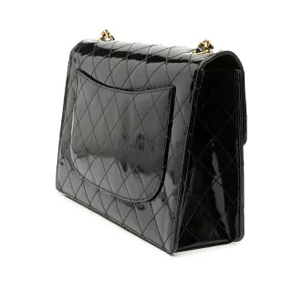 シャネル マトラッセ ココマーク チェーン ショルダーバッグ ブラック パテントレザー レディース CHANEL 【中古】
