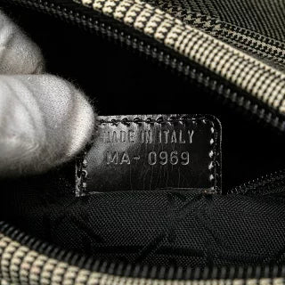 ディオール レディディオール 千鳥格子 ハンドバッグ ブラック ホワイト キャンバス レザー レディース Dior 【中古】