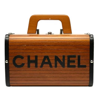 シャネル ココマーク ハンドバッグ バニティバッグ ブラウン ブラック ウッド レザー レディース CHANEL 【中古】