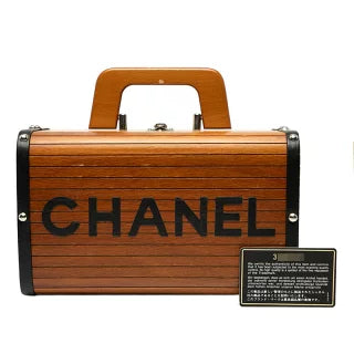 シャネル ココマーク ハンドバッグ バニティバッグ ブラウン ブラック ウッド レザー レディース CHANEL 【中古】