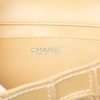シャネル ワイルドステッチ ココマーク チョコバー チェーン ショルダーバッグ ベージュ レザー レディース CHANEL 【中古】
