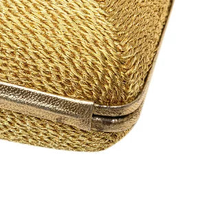 シャネル ココマーク がま口 チェーン ショルダーバッグ ゴールド グリッターキャンバス レディース CHANEL 【中古】