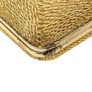 シャネル ココマーク がま口 チェーン ショルダーバッグ ゴールド グリッターキャンバス レディース CHANEL 【中古】