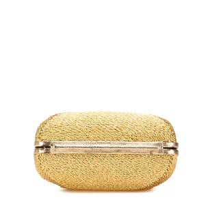 シャネル ココマーク がま口 チェーン ショルダーバッグ ゴールド グリッターキャンバス レディース CHANEL 【中古】