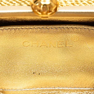 シャネル ココマーク がま口 チェーン ショルダーバッグ ゴールド グリッターキャンバス レディース CHANEL 【中古】