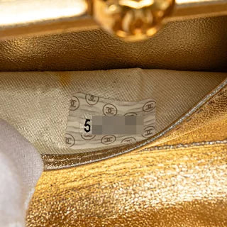 シャネル ココマーク がま口 チェーン ショルダーバッグ ゴールド グリッターキャンバス レディース CHANEL 【中古】