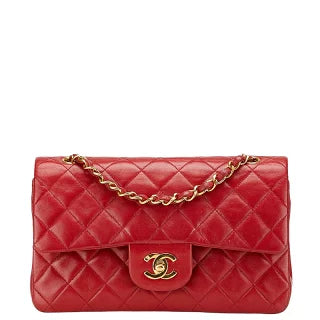シャネル マトラッセ23 ダブルフラップ ココマーク チェーン ショルダーバッグ レッド ラムスキン レディース CHANEL 【中古】