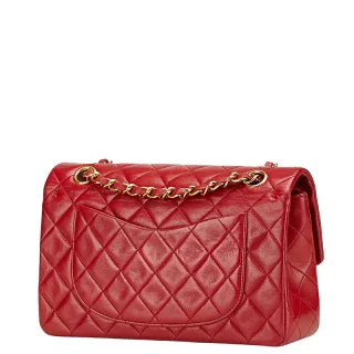 シャネル マトラッセ23 ダブルフラップ ココマーク チェーン ショルダーバッグ レッド ラムスキン レディース CHANEL 【中古】