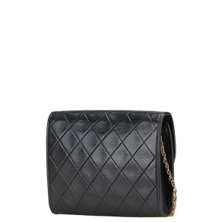 シャネル マトラッセ ココマーク 斜め掛け チェーン ショルダーバッグ ブラック ラムスキン レディース CHANEL 【中古】