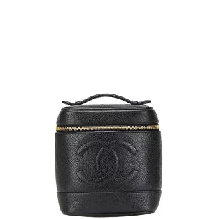 シャネル ココマーク バニティバッグ A01998 ブラック キャビアスキン レディース CHANEL 【中古】