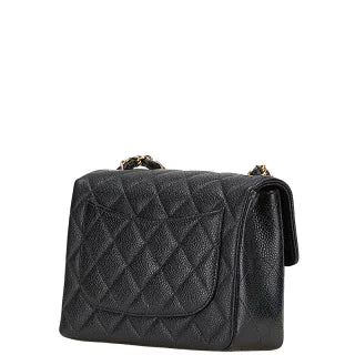 シャネル ココマーク チェーン ミニショルダーバッグ ブラック キャビアスキン レディース CHANEL 【中古】