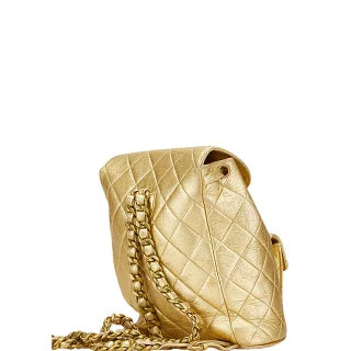 シャネル ココマーク マトラッセ リュック バックパック ゴールド ラムスキン レディース CHANEL 【中古】