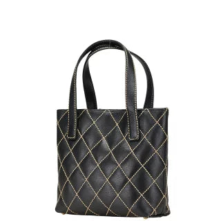 シャネル ワイルドステッチ ココマーク トートバッグ ブラック ラムスキン レディース CHANEL 【中古】