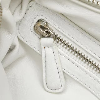ディオール レディディオール カナ―ジュ ツイード ハンドバッグ ホワイト マルチカラー キャンバス レザー レディース Dior 【中古】