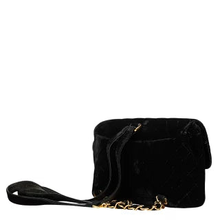 シャネル マトラッセ25 ココマーク チェーン リュック バックパック ブラック ベロア レザー レディース CHANEL 【中古】