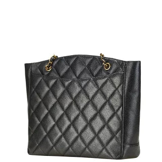 シャネル マトラッセ ココマーク チェーン トートバッグ ワンショルダーバッグ ブラック キャビアスキン レディース CHANEL 【中古】