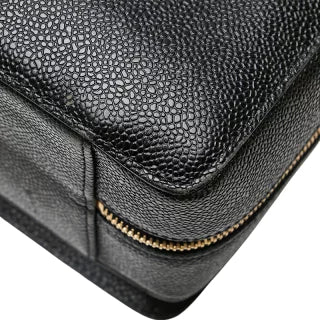 シャネル ココマーク ビジネスバッグ ブリーフケース ブラック キャビアスキン メンズ CHANEL 【中古】