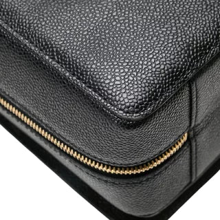 シャネル ココマーク ビジネスバッグ ブリーフケース ブラック キャビアスキン メンズ CHANEL 【中古】