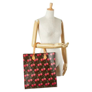 ルイ ヴィトン ×村上隆 モノグラム チェリー サックプラ トートバッグ M95010 ブラウン PVC レザー レディース LOUIS VUITTON 【中古】
