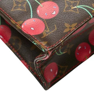ルイ ヴィトン ×村上隆 モノグラム チェリー サックプラ トートバッグ M95010 ブラウン PVC レザー レディース LOUIS VUITTON 【中古】
