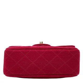 シャネル ココマーク ミニマトラッセ 17 チェーン ショルダーバッグ レッド コットン レディース CHANEL 【中古】