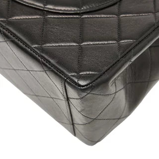 シャネル ココマーク デカマトラッセ34 斜め掛け チェーン ショルダーバッグ ブラック レザー レディース CHANEL 【中古】