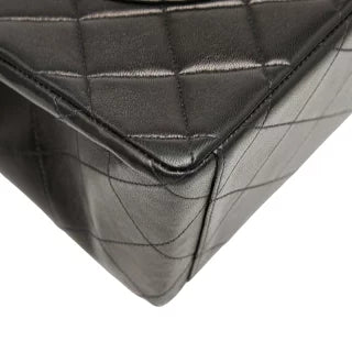 シャネル ココマーク デカマトラッセ34 斜め掛け チェーン ショルダーバッグ ブラック レザー レディース CHANEL 【中古】
