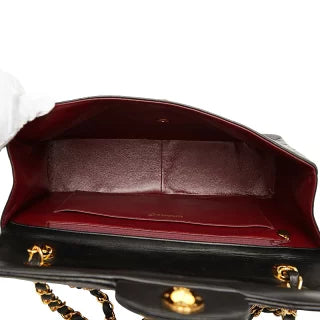 シャネル ココマーク デカマトラッセ34 斜め掛け チェーン ショルダーバッグ ブラック レザー レディース CHANEL 【中古】