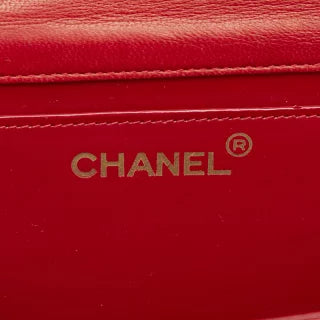 シャネル ココマーク プッシュロック チェーン ショルダーバッグ レッド リザード レディース CHANEL 【中古】