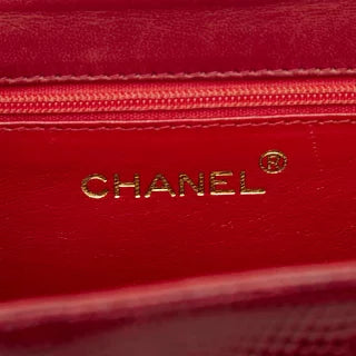 シャネル ココマーク チェーン ショルダーバッグ レッド リザード レディース CHANEL 【中古】