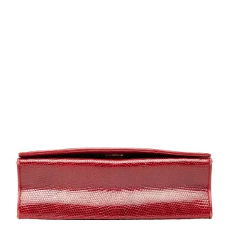 シャネル ココマーク チェーン ショルダーバッグ レッド リザード レディース CHANEL 【中古】
