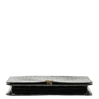 シャネル ココマーク チェーン ショルダーバッグ ブラック クロコダイル レディース CHANEL 【中古】