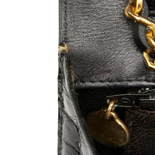 シャネル ココマーク チェーン ショルダーバッグ ブラック クロコダイル レディース CHANEL 【中古】