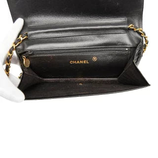 シャネル ココマーク チェーン ショルダーバッグ ブラック クロコダイル レディース CHANEL 【中古】
