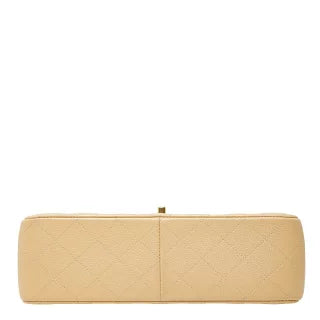 シャネル ココマーク マトラッセ30 ダブルフラップ チェーン ショルダーバッグ ベージュ キャビアスキン レディース CHANEL 【中古】