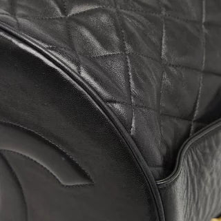 シャネル ココマーク マトラッセ 巾着型 チェーン ショルダーバッグ ブラック ラムスキン レディース CHANEL 【中古】