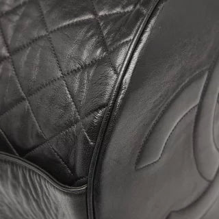 シャネル ココマーク マトラッセ 巾着型 チェーン ショルダーバッグ ブラック ラムスキン レディース CHANEL 【中古】